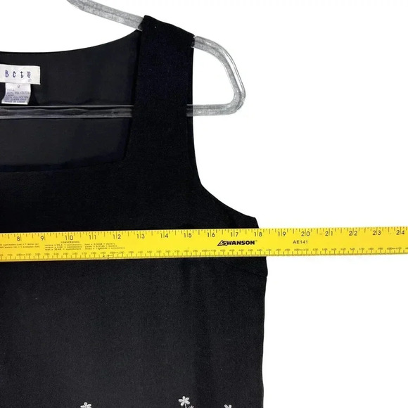 VTG Betu NWT Womens Black 2 Piece Embroidered Blazer 6 Tank Top 8 Career Wear - Picture 9 of 16